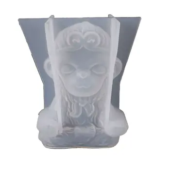 

Handmade 3D Monkey King Figurine Sun Wukong Statue Silicone Resin Mold Art Craft T4MD