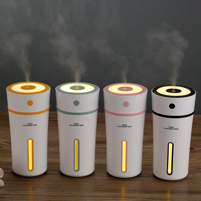 

300ml Portable Cup USB Air Humidifier Ultrasonic Car Aroma Diffuser with LED Lights Mist Maker Mini Home Air Purifier 4 Colors
