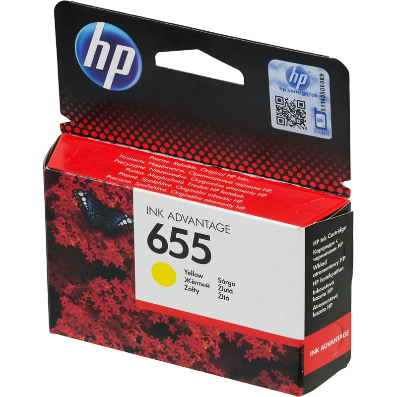 Картридж струйный HP 655 CZ112AE желтый(600стр.) для HP DJ IA 3525/4615/4625/5525/6525