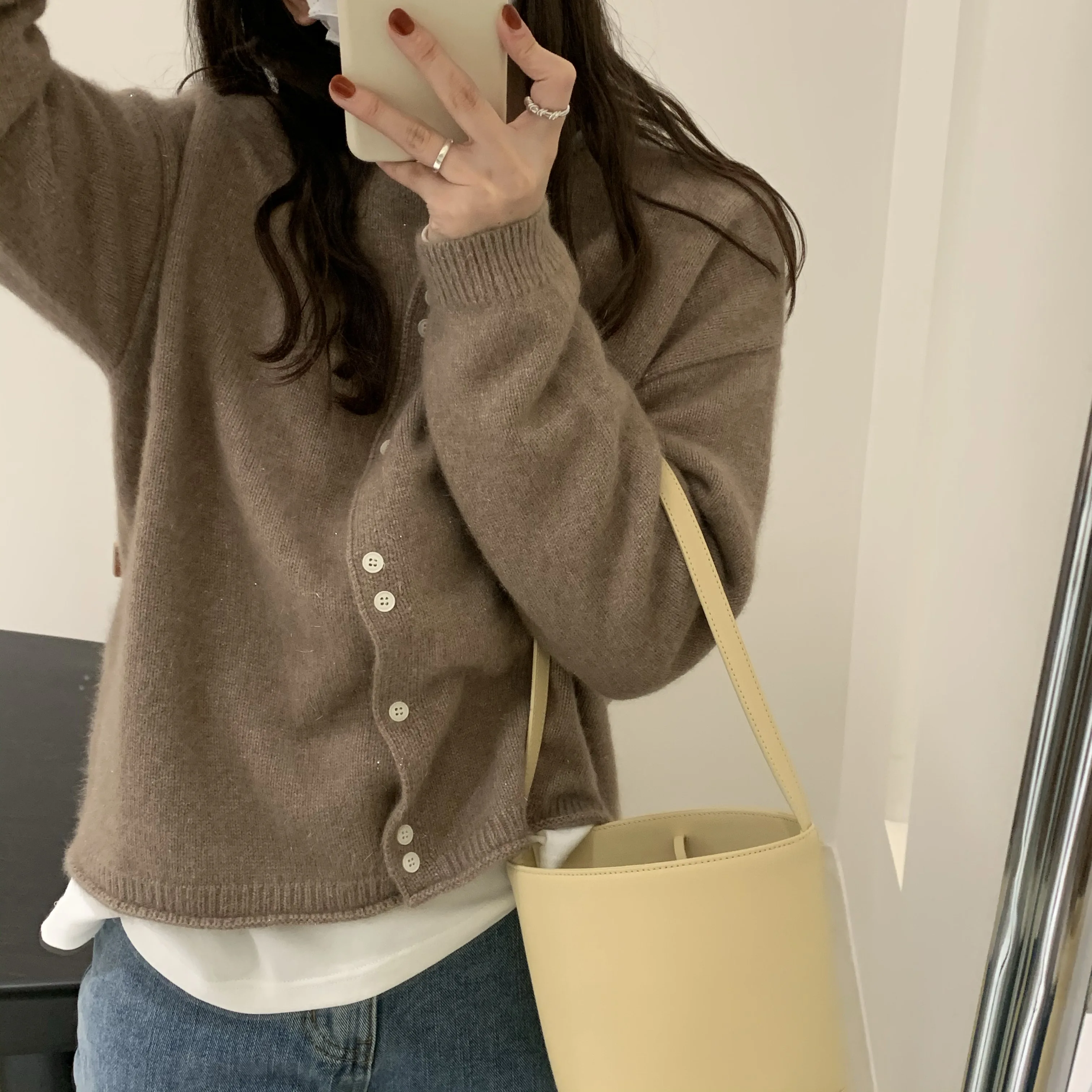 Fall 2021 Women Clothing Oversize Womens Sweaters Autumn Vintage Loose Winter Sweater Knitted Women Cardigan Knit Button Maxi