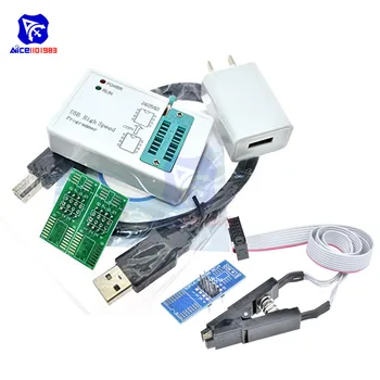 

diymore High Speed USB Programmer SPI IC Test Clip Socket for 24 25 93 EEPROM 25 Flash BIOS Chip with SOIC8 SOP8 Test Clip