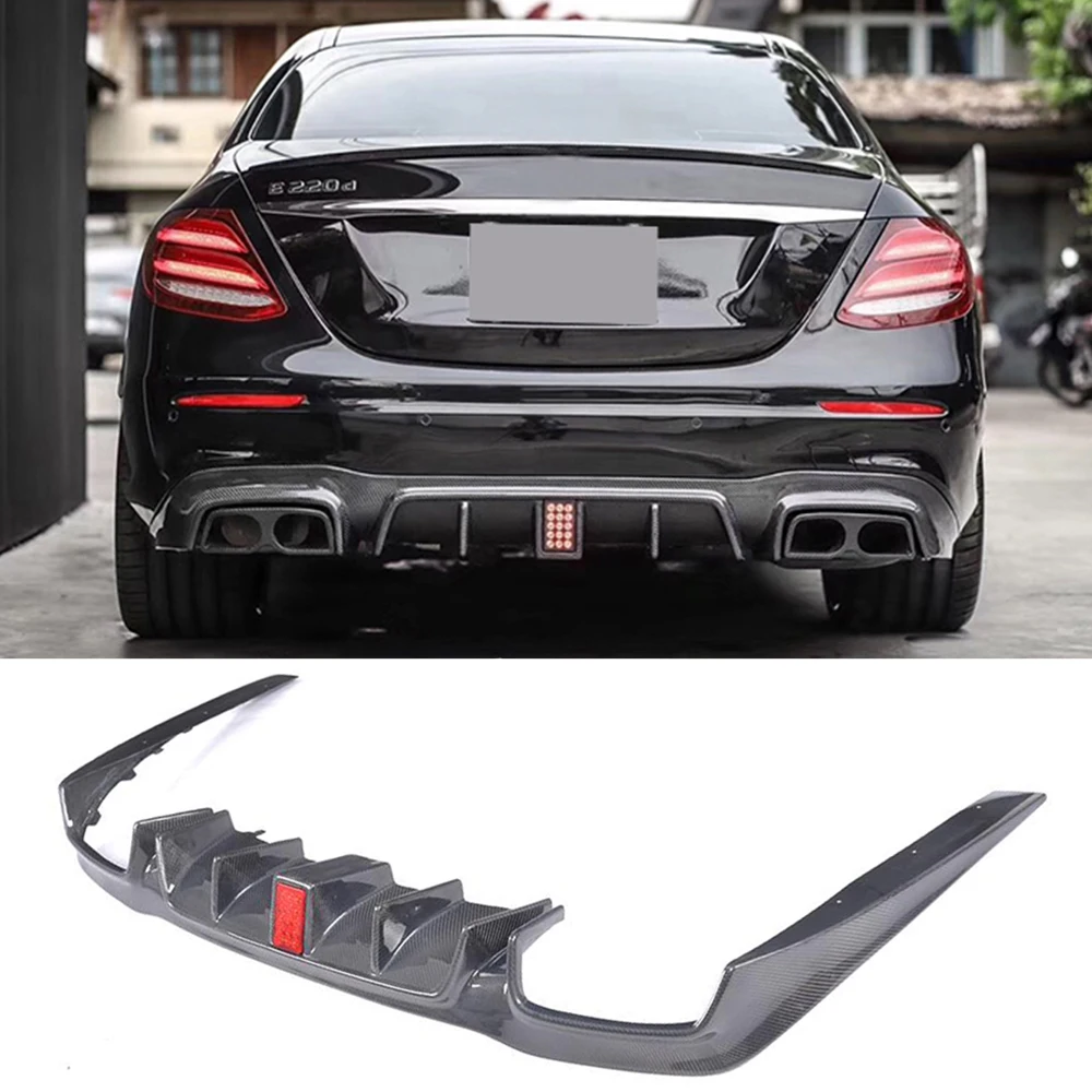 Car Rear Bumper Diffuser Lip Spoiler With Exhaust Tips For Mercedes Benz E Class W213 50 E43 E63 Amg 16 18 Rear Diffuser Bumpers Aliexpress