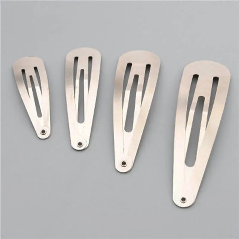 Silver Black Tone Snap Hair Clips Hair Accessories 3-10cm 100pcs/lot For Women Girls