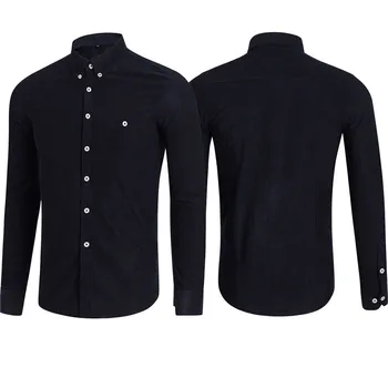 

New Fashion Men Long Sleeve Turn-down Collar Shirt Male Button Up Casual Plain Corduroy Solid Color Shirt Plus Size