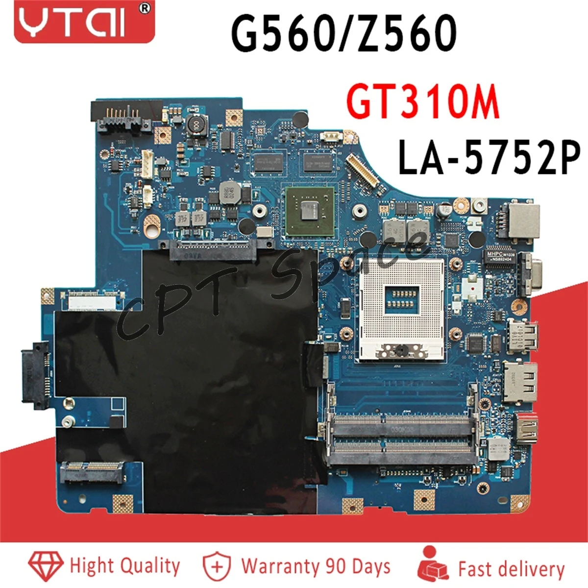 G560 материнская плата для ноутбука lenovo G560 Z560 NIWE2 LA-5752P Rev: 1,0 с видеокартой GT310M DDR3