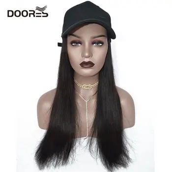 

Doores Hair Straight Wigs For Women Human Hair Wigs With Adjustable Baseball Cap Chorliss Duck Tongue Hat With Hair Wigs