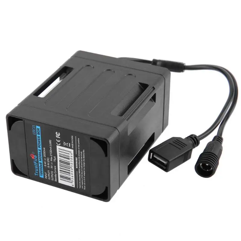 5V Мощность банка 6x18650 аккумулятор, упаковка Мощность банка коробки 8,4 V Велосипедные фары аккумулятор, упаковка для велосипеда свет мобильный телефон
