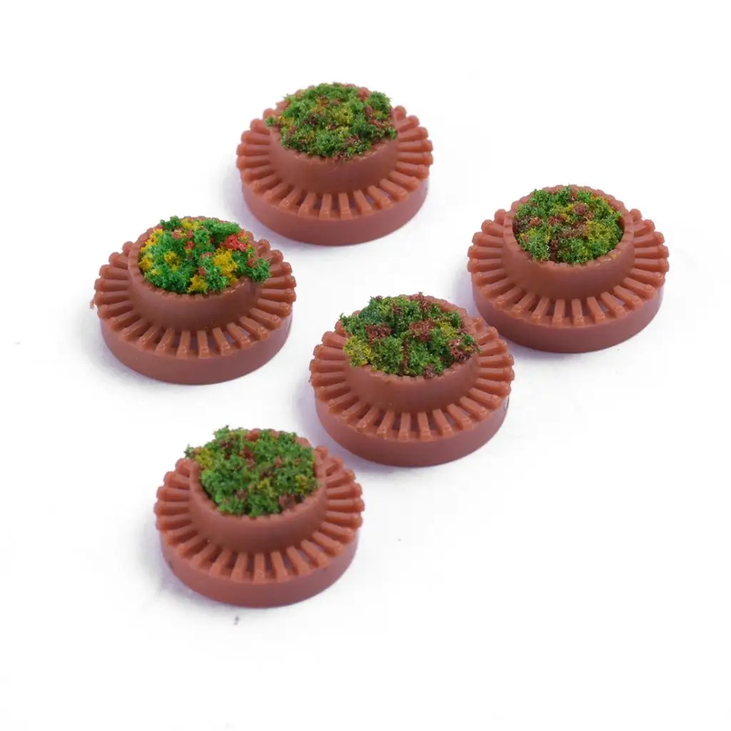 5pcs 1:150 Scale Plastic Flower Beds For Doll House DIY Sand Table Layout