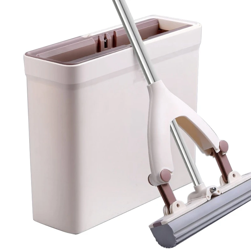 Sponge Mop and Mop Bucket with Replacement Sponge Heads PVA Sponge Mop
