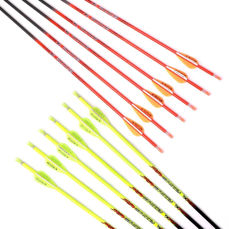 Hottest 2 Color Pure Carbon Arrow Spine 400-1000 ID 4.2mm Archery Orange /Yellow For Compound/Recuvre Bow Shoot 4