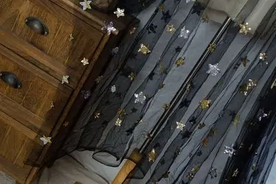 black 150 см широкая Красивая сетчатая расшитая блестками кружевная ткань для творчества высококачественные аксессуары для одежды - Цвет: black