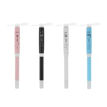 

2 in 1 Handheld Electric Fan Mini Plastic Handheld Cooling Fan 0.5mm Student Smooth Writing Gel Pen for kid