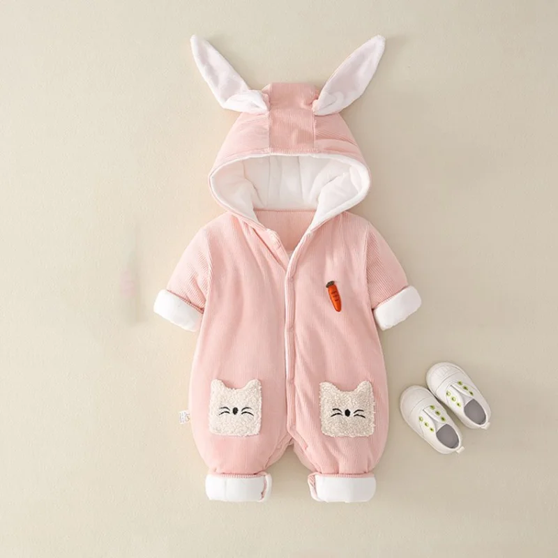 COOTELILI Panda  Infant Clothing Winter Baby Girls Clothes  Boys Rompers Warm New Born Baby Clothes Snow Jumpsuit Baby Coat (2)