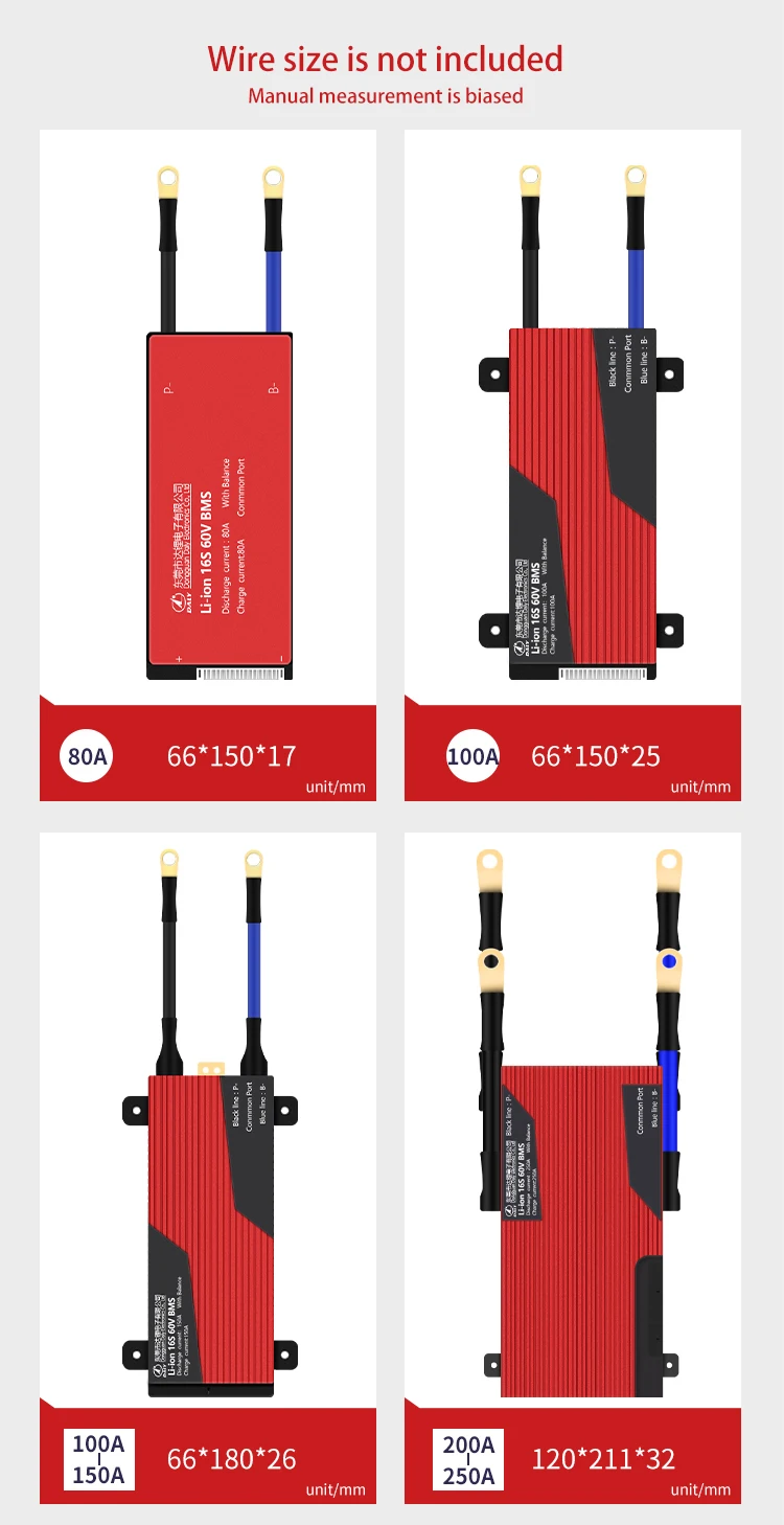 60V Li-Ion BMS 16S 80A/100A/200A Защитная плата PCM с балансом для электрического автомобиля EBike скутер солнечная для литиевой батареи