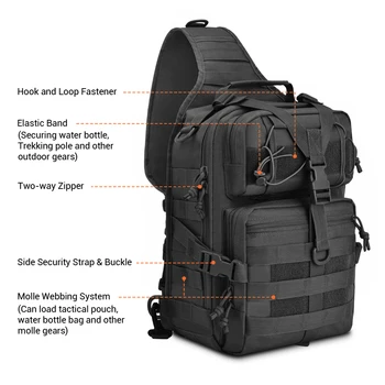 20L Tactical Assault Pack Military Sling Backpack Army Molle Waterproof EDC Rucksack Bag for Outdoor Hiking Camping Hunting 4