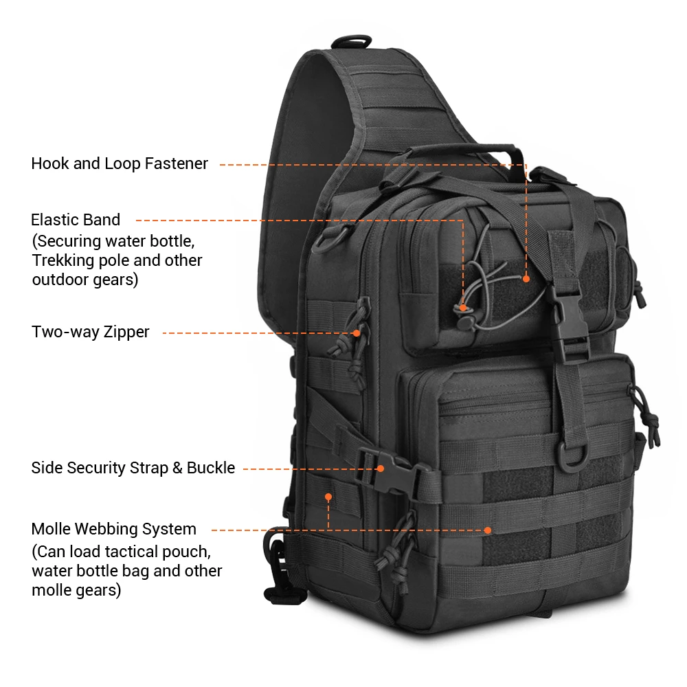  20L Tactical Assault Pack Military Sling Backpack Army Molle Waterproof EDC Rucksack Bag for Outdoo
