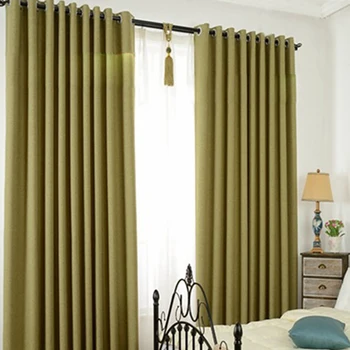 

Lychee Solid Color Window Blackout Curtain Thicken Cotten Linen Shade Curtains for Living Room Bedroom Window Curtain Drape