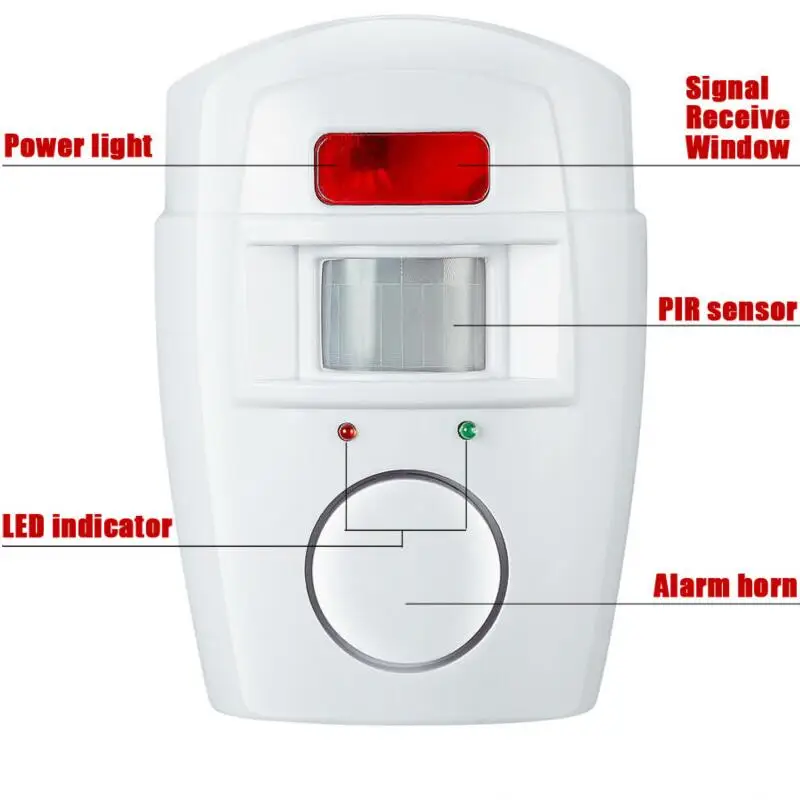 IR Infrared Motion Sensor Detector Wireless Remote Controlled Mini Alarm 105dB Loud Siren For Home Security Anti-Theft