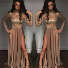 Черное платье для выпускного вечера для девочек, с длинными рукавами, с высоким вырезом, праздничная одежда для выпускного вечера, вечернее платье на заказ, большие размеры