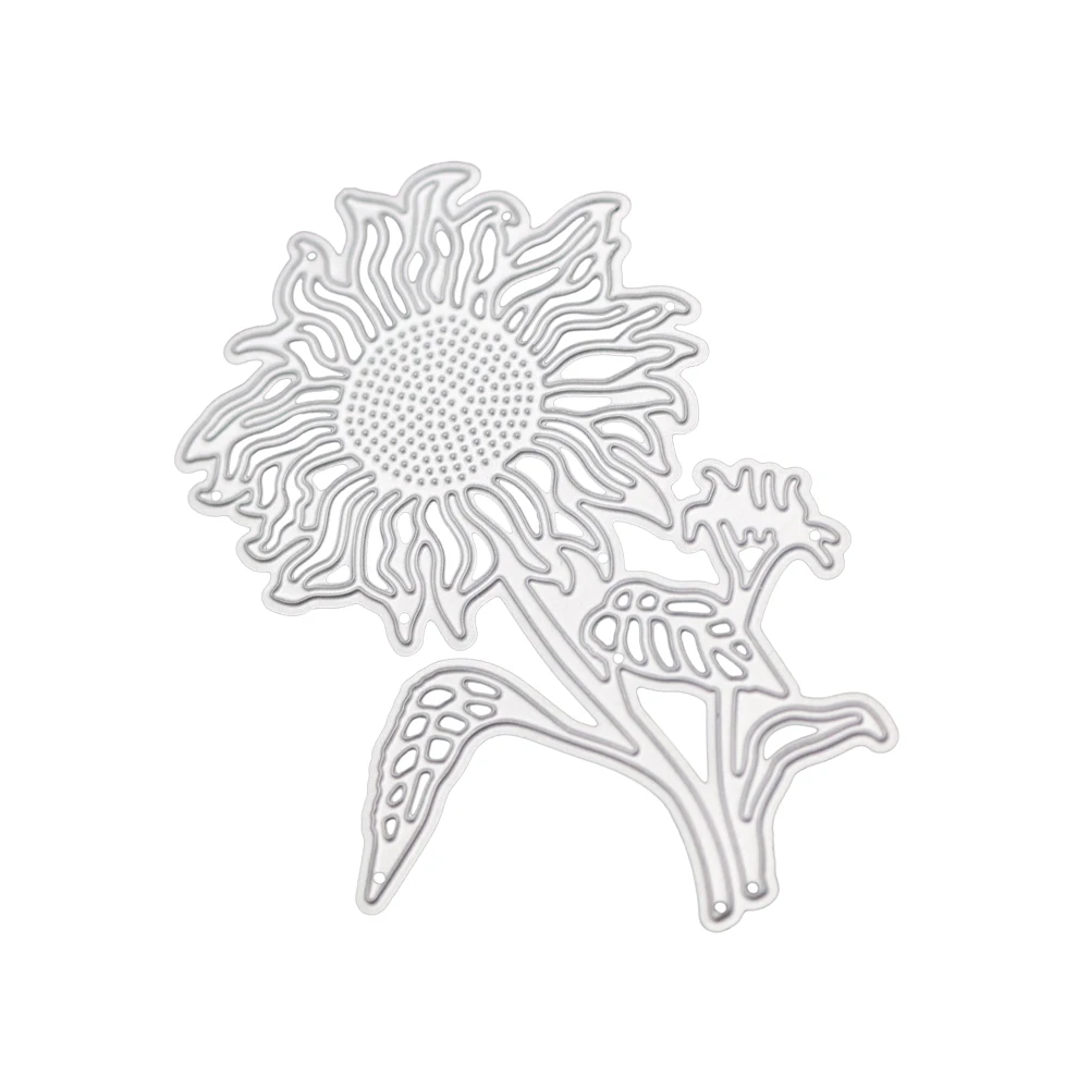 Sunflower Frame Metal Cutting Dies Blossom Cut Die Mold Scrapbook Embossing Craft Knife Mould Stencil Birthday Stamps and Dies