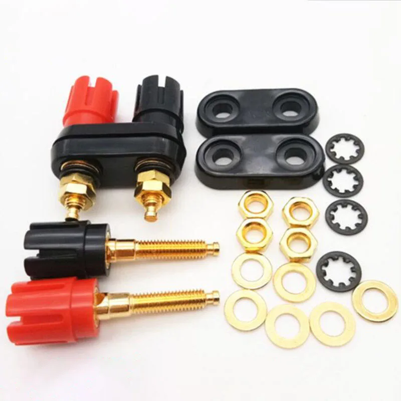 1pcs Speaker Banana Plug Dual Female Terminal Connector 4mm Banana Socket for Speaker Amplifier Adaptor K18