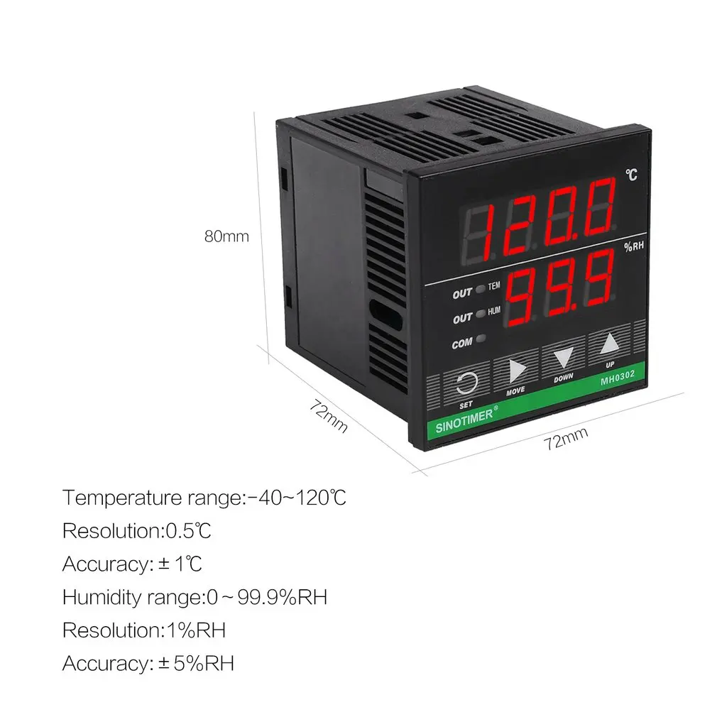 SINOTIMER цифровой Микрокомпьютер регулятор влажности воздуха охладитель розетка терморегулятор Термостат гумидистат