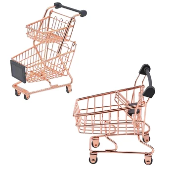 

Double-Deck Shopping Cart Makeup Sponge Holder Drying Rack Beauty Powder Puff Display Stand Makeup Organizer