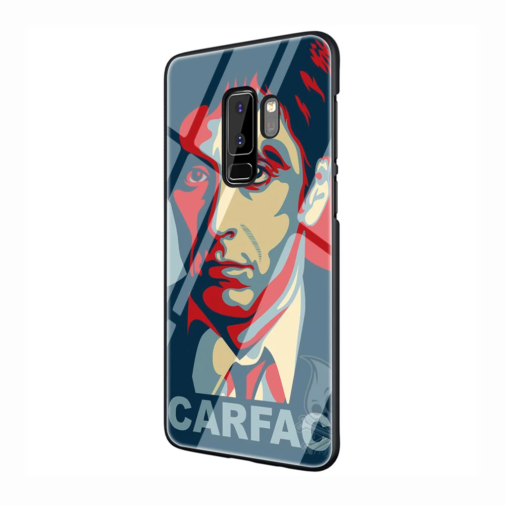EWAU scarface Glass Phone Case for Samsung Galaxy S7 8 9 10Plus Note8 9 A10 20 30 40 50 60 70 - Цвет: G8