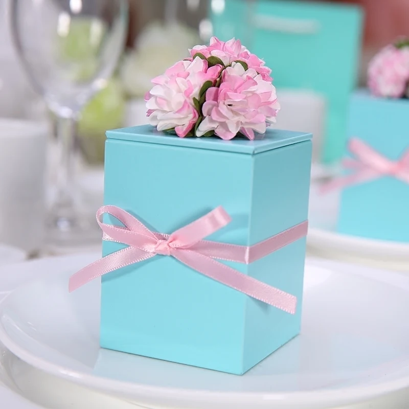 

Creative Flower Candy Box Decoration 12pcs Tin Boxes For Cookies Sealed Jar Candy Boxes Storage Organizer Wedding Decoration Jar