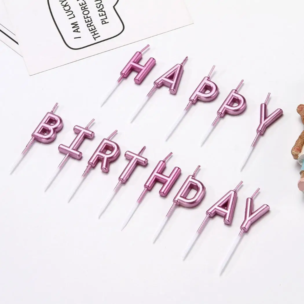Fashion Creative Letter Gold Champagne Letter Birthday Wedding, Party Candle