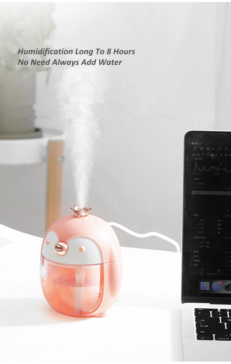 300ML Portable Ultrasonic Humidifier car Air USB Aroma Essential Oil Diffuser With Color Night Lamp Umidificador mist maker