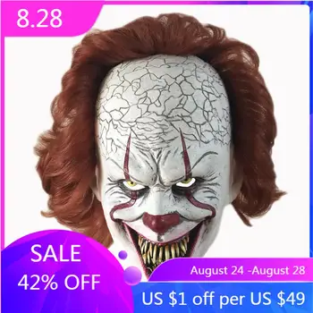 

Horror Pennywise Clown Mask Cosplay Stephen King It No. Clown Latex Mask Helmet Halloween Party Props Luxury New