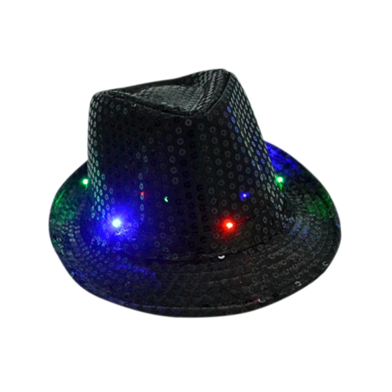 

Led light glowing color hat jazz hat stage Halloween show props hats men and women European and American style