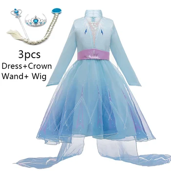 

Girls Dress Cosplay 2 Elsa Princess Dress Summer Kids Dresses For Girls Birthday Party Carnival Children Clothing 8 9 10 12 Year