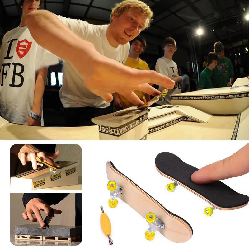 Wood Grit Complete New Finger Skate Collectibles Desk Toys Yellow Foam Fingerboard Purple Hobbies