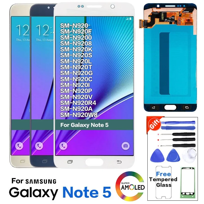 Оригинальный дисплей для samsung Galaxy Note 5 N920C N920 N920A N920F ЖК экран сенсорный дигитайзер