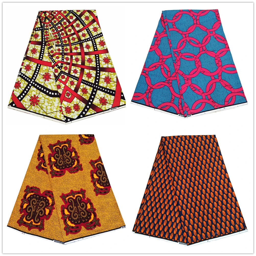 Нигерийский Африканский хлопок Принт текстиль pagne Анкара ткань Африканский настоящий воск принт воск 6 ярдов V