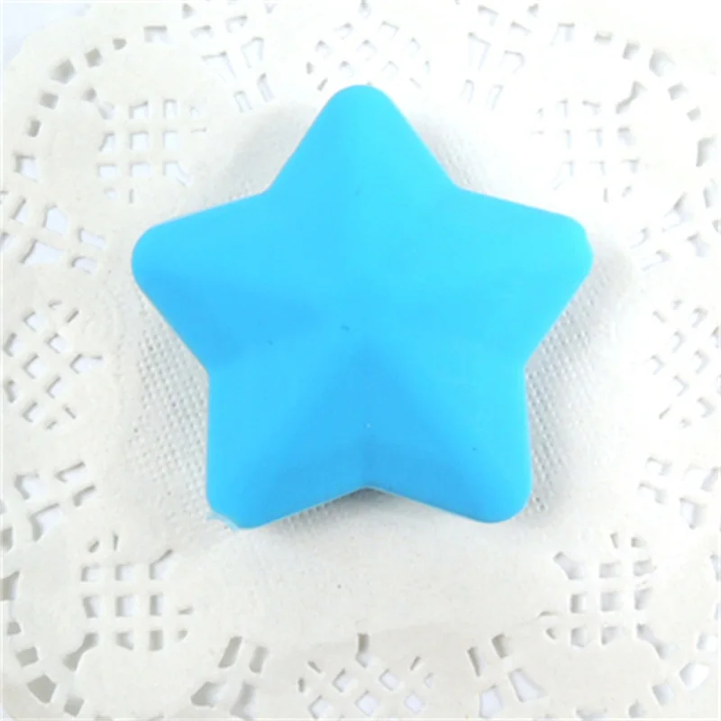Woel Well 5pcs Silicone Beads BPA Free Star Shape Silicon Teether Beads Baby Chew Teething Necklace DIY toys Pacifier Clips 4