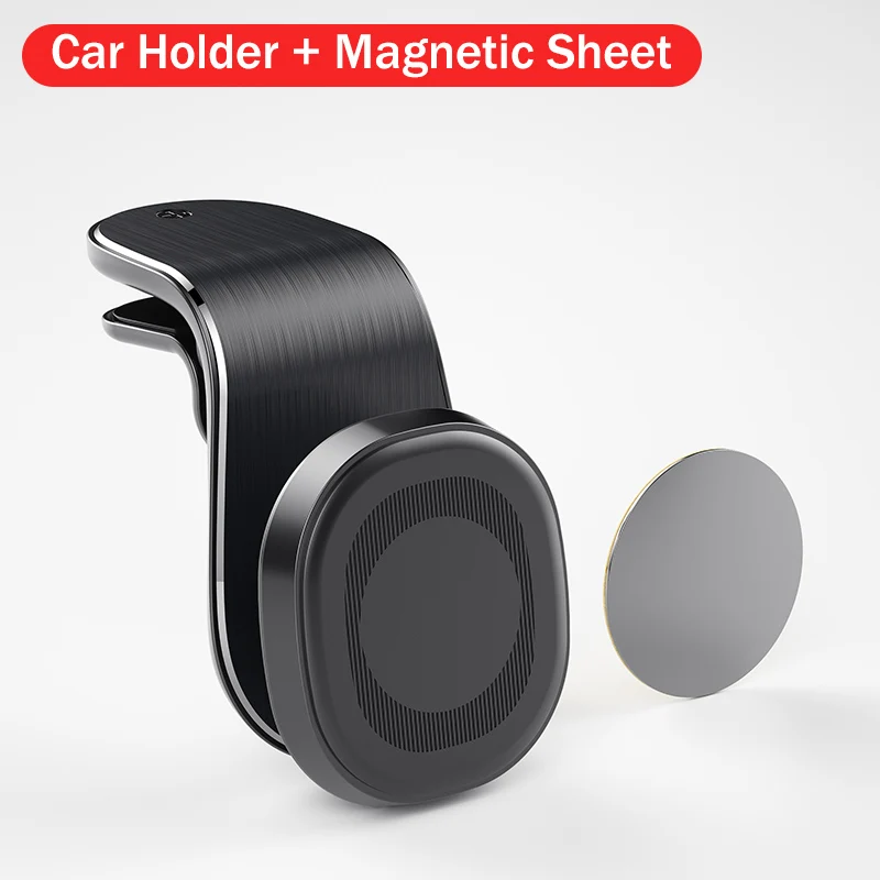 Rock металлический магнитный автомобильный держатель для телефона с креплением на вентиляционное отверстие, автомобильный держатель с магнитом для iPhone X, samsung, Xiaomi, подставка для телефона - Цвет: Update Black
