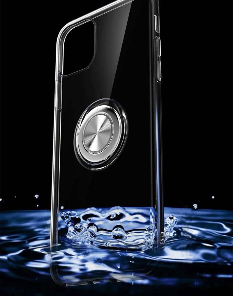 Чехол для iPhone 11 Pro Max, прозрачный чехол для iPhone 11 Pro Max с кольцом на палец, держатель для телефона, прозрачный чехол