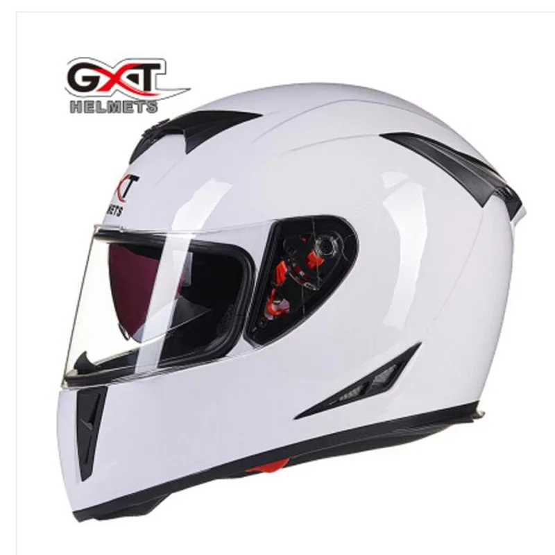 Рыцарский защитный шлем GXT для всего лица, мотоциклетный шлем G358 с двойными линзами, мотоциклетные шлемы из АБС-пластика, козырек для объектива - Цвет: Белый