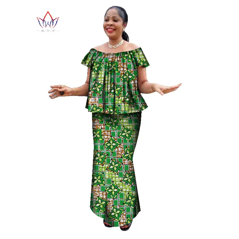 Женский костюм с юбкой и круглым вырезом коротким рукавом|traditional african clothing|african