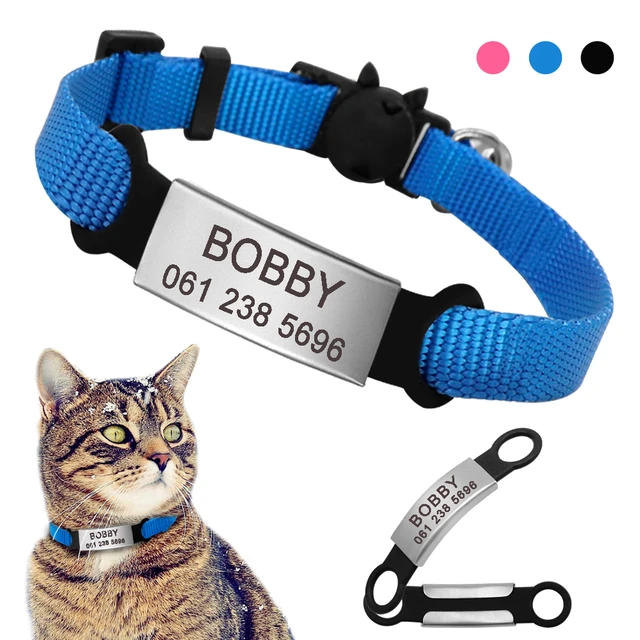 Quick Release Cat Collar Custom Nylon Puppy Kitten ID Tag