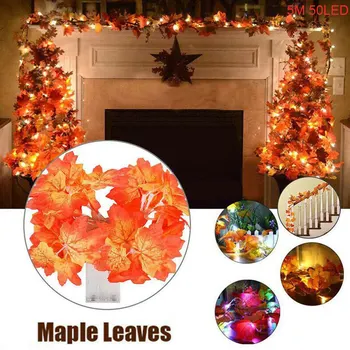 

LEDs Maple Leaf Fairy StringLight Fall Garland Lamp Autumn Wedding Party Decor J8 #3