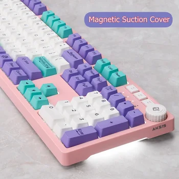 

Ajazz AK515 PBT Ergonomic Backlit USB Wired Mechanical Keyboard Notebook Desktop Keyboard With Magnetic Suction Cover