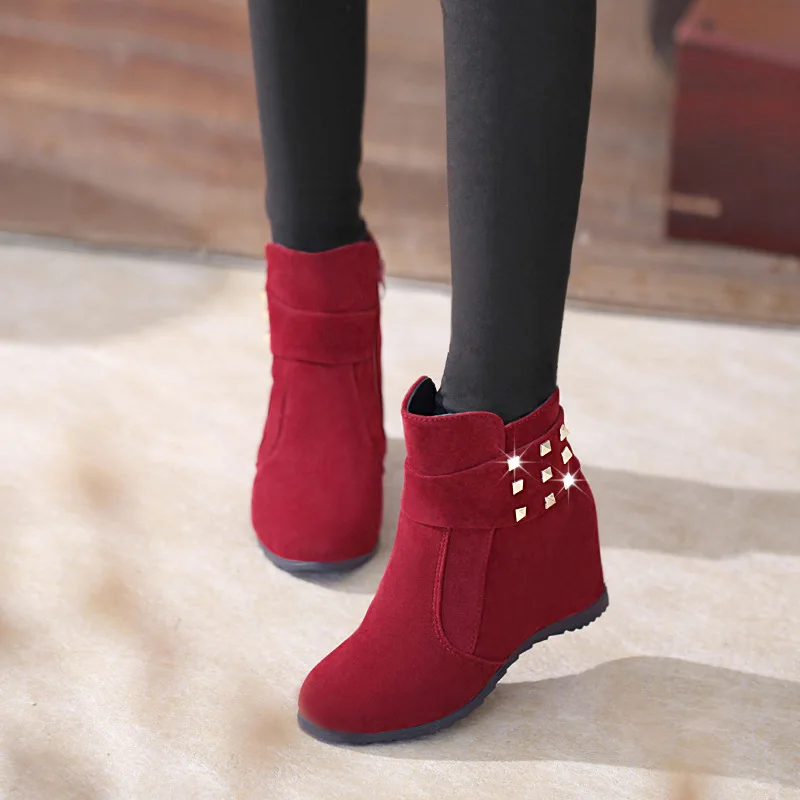 

2018 New Style Bootie in Elevator Shoes plus Velvet Warm Boots Tube-Style England Martin Boots Xz122