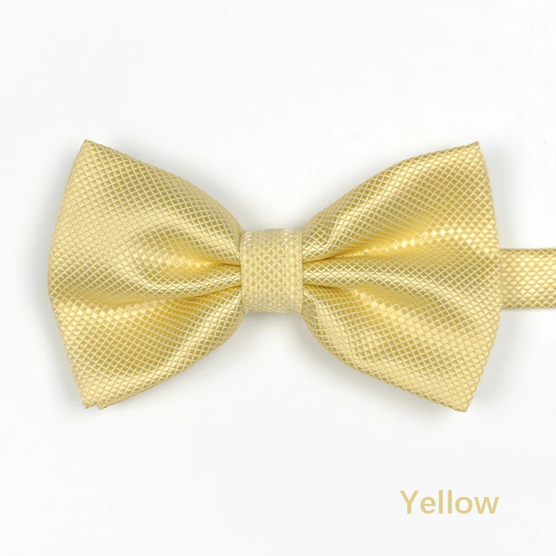 Yellow 20 цветов, однотонные модные галстуки-бабочки, цветные клетчатые Галстуки для жениха, мужские галстуки-бабочки для свадьбы - Color: Yellow