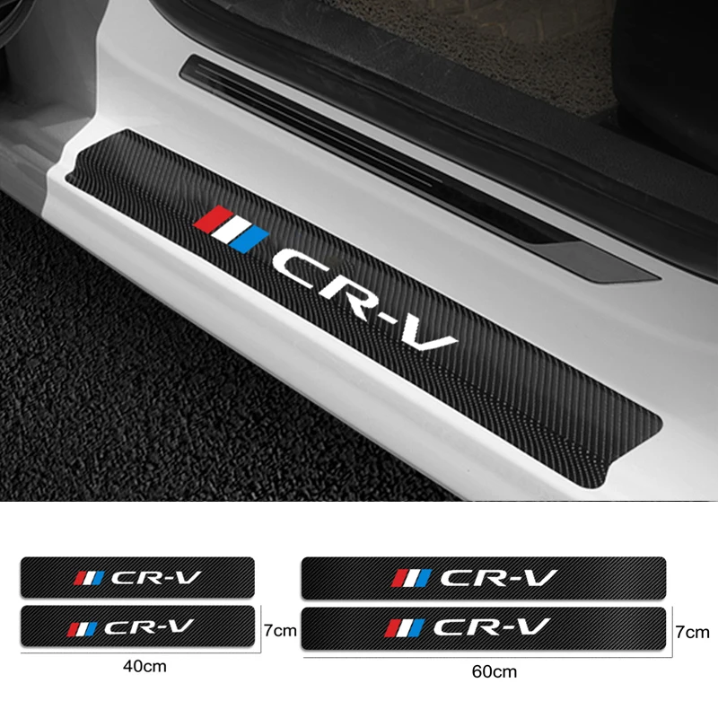 4 шт. виниловые наклейки на пороги автомобиля Honda CRV 2008 2016 2017 2018 2019 2020|Наклейки