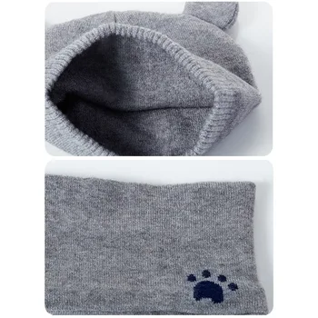

Hot Baby Winter Caps Scarf Suits Warm Knitted Beanie Cap Cute Cartoon Bear Beanie IE998