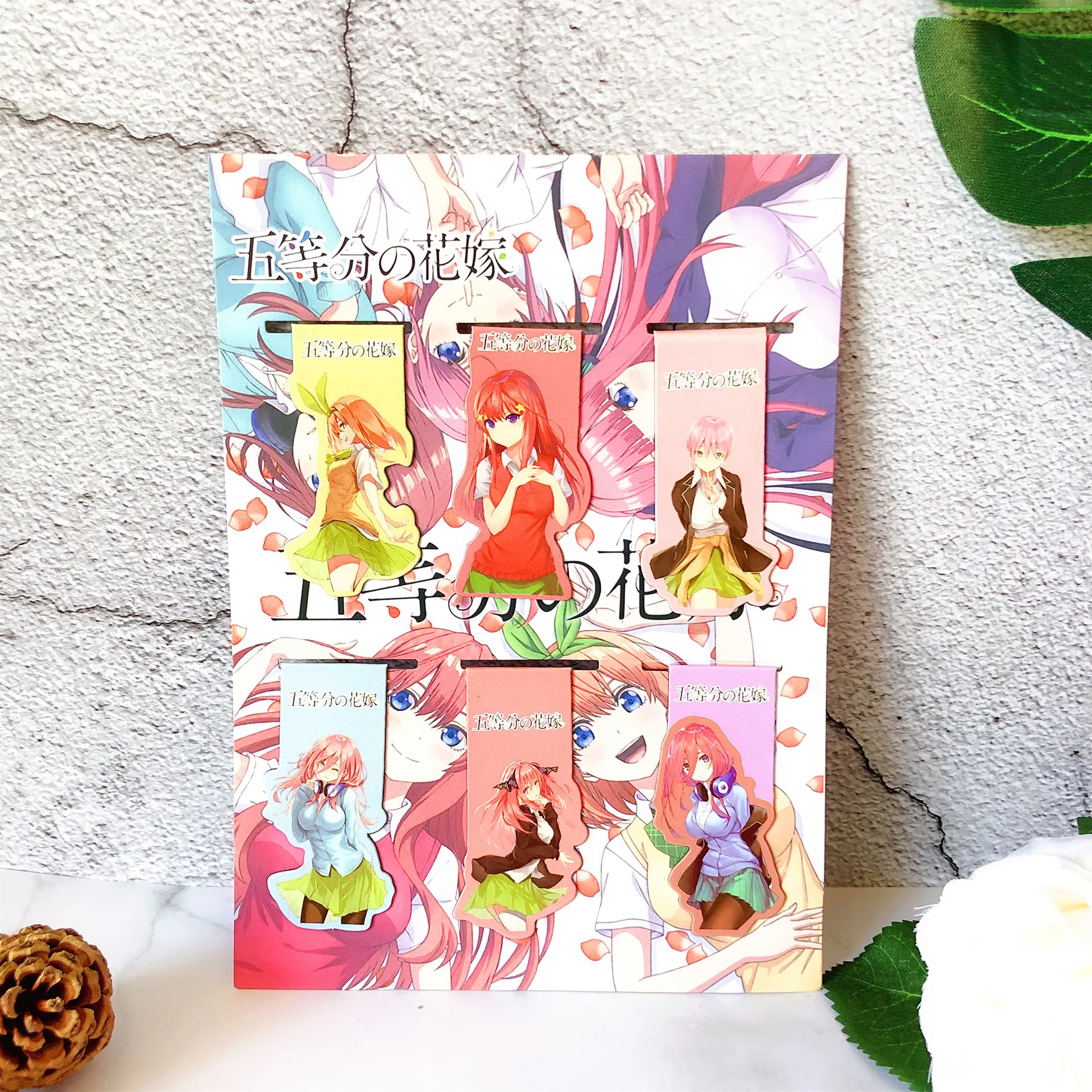 6 шт 5-toubun no Hanayome аниме магнитная закладка для книги из мультфильма